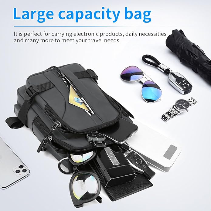 Waterproof Chest Sling Bag for Men Shoulder Gadget Organizer Crossbody ...